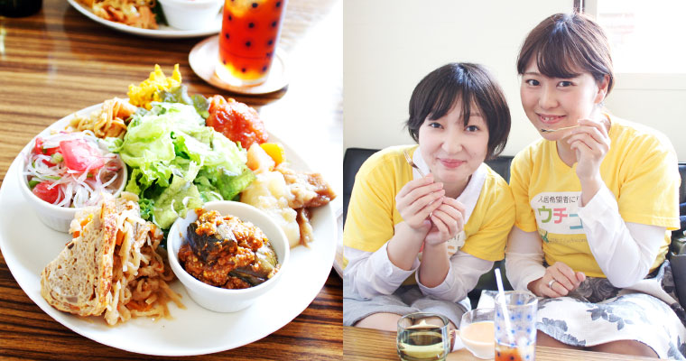 左：おそうざいとデザートのセット　右：美味しかった！