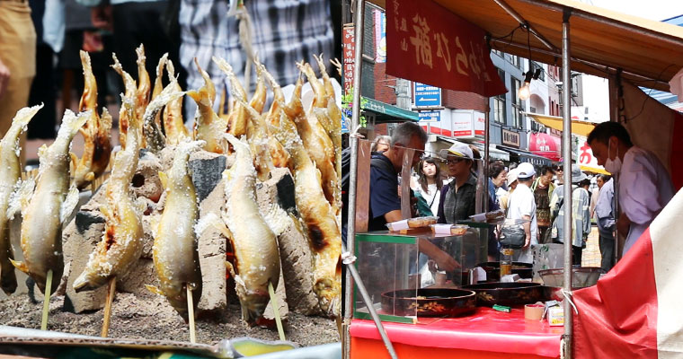 左：魚　右：屋台の写真